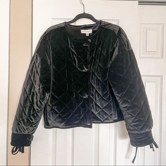 Something Navy Quilted Velour Jacket Black XXL - Picture 7 of 12